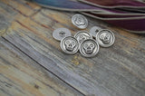 SKULLY Buttons, Tierracast, Metal Button, 17mm Antique Silver, Qty 4, Day of the Dead Skull Buttons, For Leather Wraps, Focal Clasps