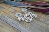 SKULLY Buttons, Tierracast, Metal Button, 17mm Antique Silver, Qty 4, Day of the Dead Skull Buttons, For Leather Wraps, Focal Clasps