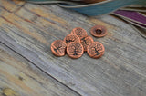 Tree of Life Metal Button Tierracast, Antique Copper Qty 4 to 20, 16mm 5/8” Yoga or Leather Wraps Clasp