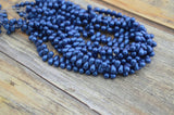 Metallic SUEDE BLUE Tear Drops Czech Glass Beads /4mm x 6mm Tiny Teardrops /Great for Kumihimo Braids /Bead Crochet and more!